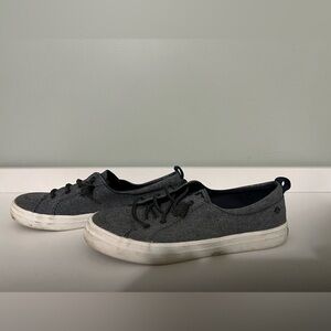 Women’s Size 8.5 Sperry Slip On Loafers. Denim look.